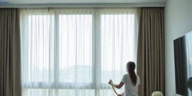 Delicate sheer drape cleaning garden-city-vic Matty Curtain Cleaning