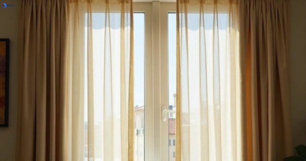 Dull dusty drapes in garden-city-vic before professional cleaning